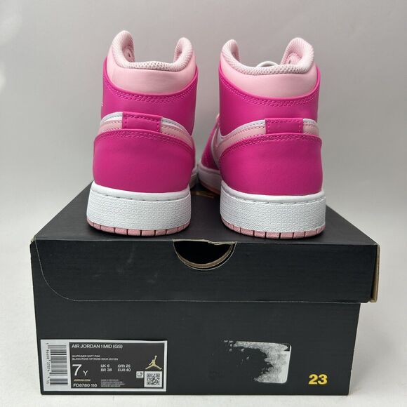 Nike Shoes Air Jordan 1 Mid GS “Fierce Pink/Barbie” 2023 - Picture 4 of 5